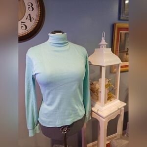 🤍Skyr Sportswear Vintage Light Blue Women's Turtleneck Top Size Large